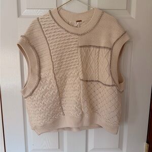 Free People Women's Cream Sweater Vest size M